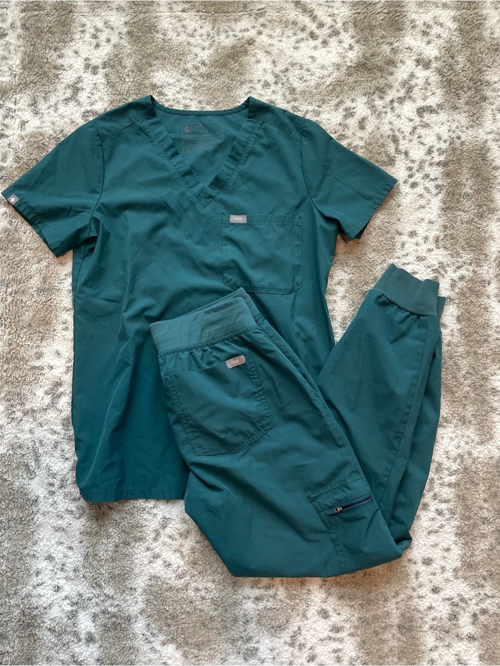 Teal figs scrubs set
